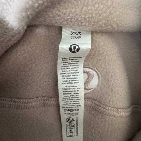 Lululemon Scuba Tumbled Fleece Funnel-Neck Half Zip - Pale Pink - Size XS/S - Picture 5 of 7